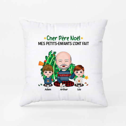 1419PFR2 coussin cher pere noel mon fils la fait personnalise
