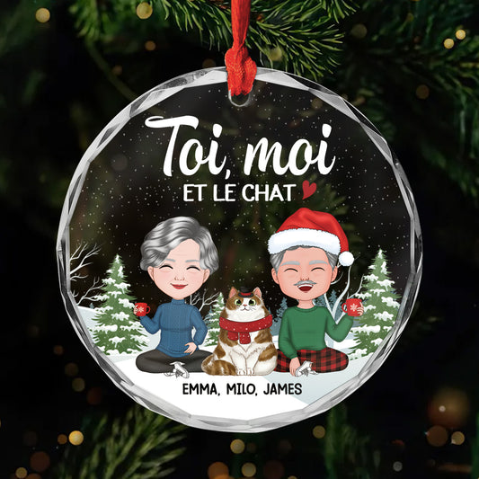 1423OFR1 ornement noel en verre personnalise couple toi moi et notre chat version neige 1423oku0d_11647c71 2366 41d9 87e3 77900b76b71f