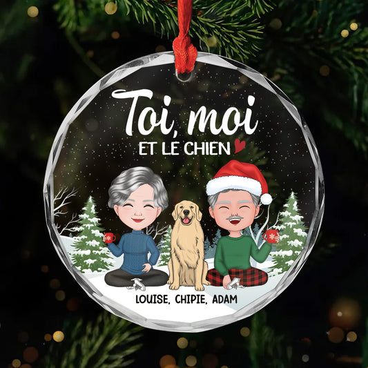 1423OFR1 ornement noel en verre personnalise couple toi moi et notre chien version neige 1423oku0c_73b74088 0182 4dc7 aa06 595a67611960