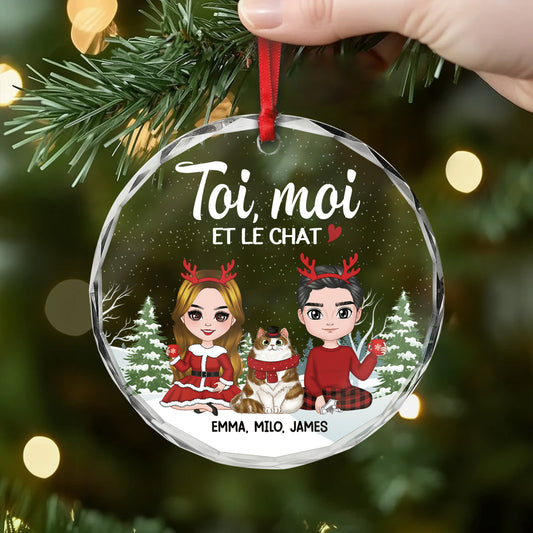 1423OFR2 ornement noel en verre personnalise couple toi moi et notre chat version neige 1423oku0d_dbac42ef 8cfe 4c42 96f1 57bffd113433