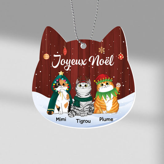 1425OFR1 ornement joyeux miaou noel personnalise