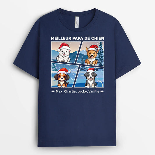 1426AFR1 t shirt la meilleure maman chien le meilleur papa chien personnalise