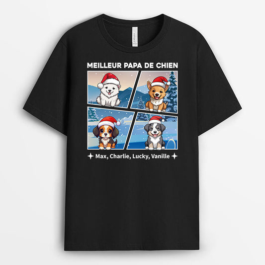 1426AFR2 t shirt la meilleure maman chien le meilleur papa chien personnalise