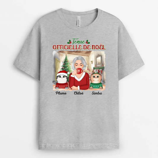 1432AFR1 t shirt tenue officielle de noel pour chat personnalise_1