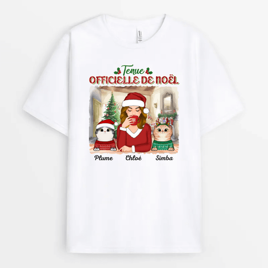1432AFR1 t shirt tenue officielle de noel pour chat personnalise_2