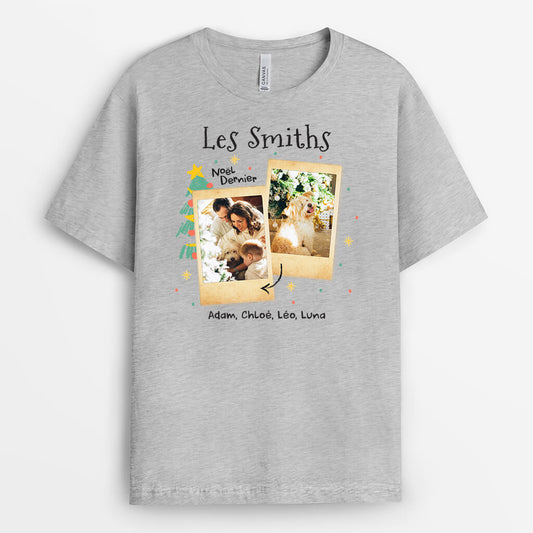 1435AFR1 t shirt famille version noel avec photo personnalise