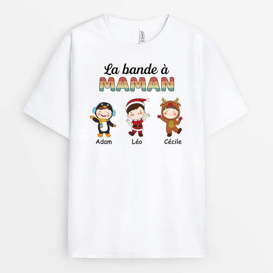1457AFR1 t shirt la bande a maman version noel personnalise