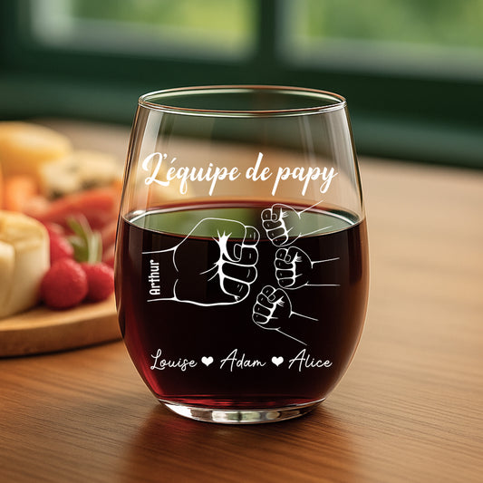 1461IFR2 verre a vin sans pied personnalise lequipe de papa simple 1461i8m8b