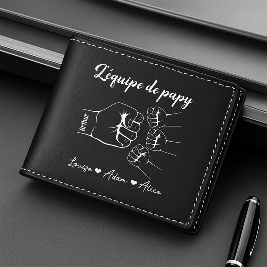 1461JFR2 portefeuille en cuir personnalise lequipe de papa simple 1461j8m8b