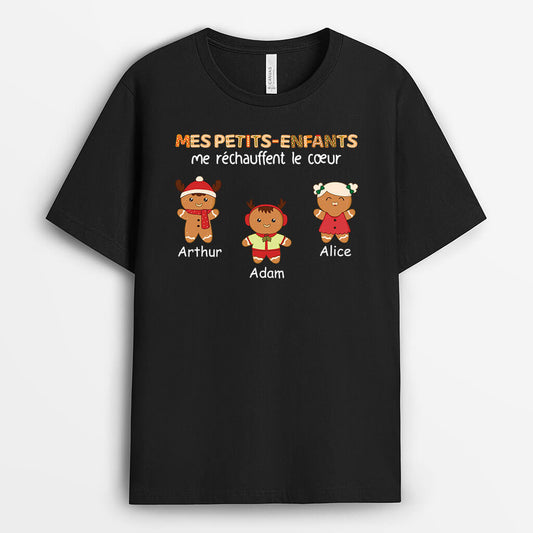 1472AFR1 t shirt mes petits enfants me rechauffent le coeur bonhommes en pain depices personnalise