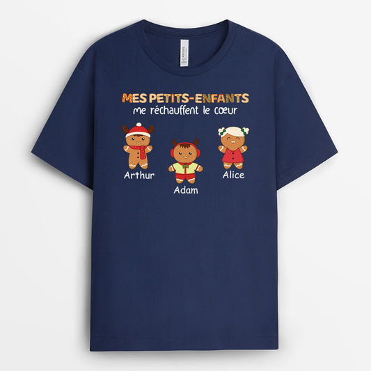 1472AFR2 t shirt mes petits enfants me rechauffent le coeur bonhommes en pain depices personnalise