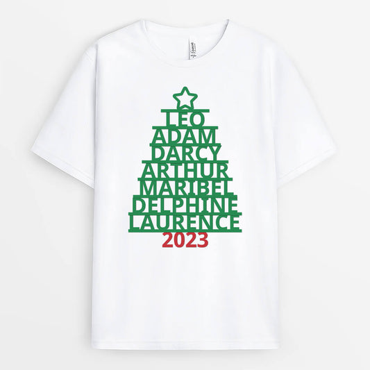 1488AFR1 t shirt le sapin de noel par nos enfants personnalise
