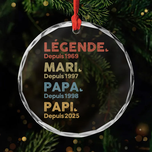 1503OFR1 ornement en verre personnalise homme legende mari papa papy 1503o3t5b