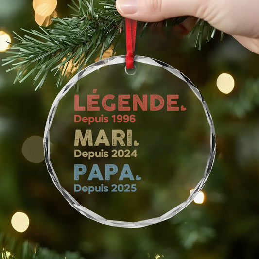 1503OFR2 ornement en verre personnalise homme legende mari papa papy 1503o3t5b
