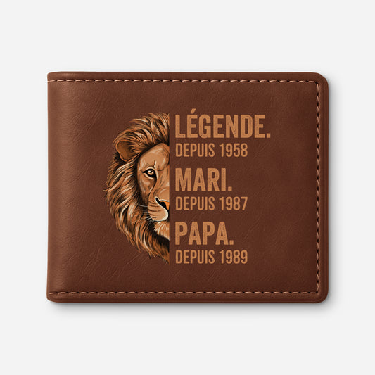 1632JFR1 portefeuille cuir personnalise_ homme legende mari papy lion 1632jkk8b