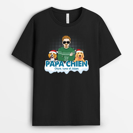 1638AFR1 t shirt maman chien papa chien personnalise