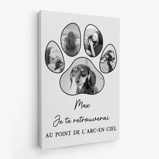 1667CFR2 toile je te retrouverai au pont de larc en ciel avec chien personnalisee