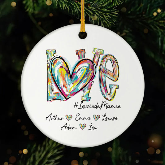 1722OFR1 ornement noel ceramique personnalise la vie de mamie 1722o3v5a