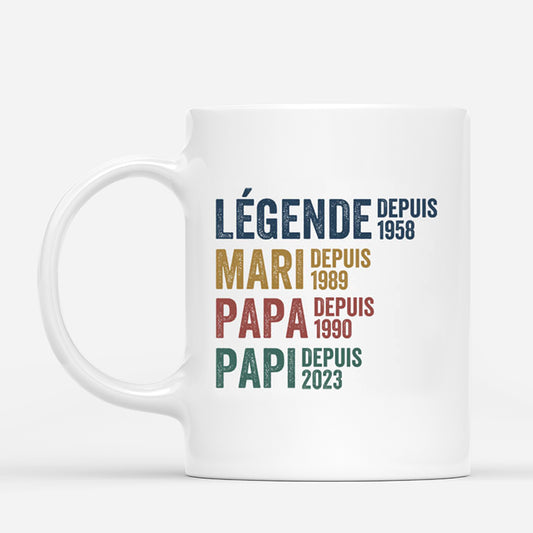 1732MFR1 mug legende mari papa papy depuis avec coeurs personnalise_429d695d e614 4274 8d72 6a3820b86ed3