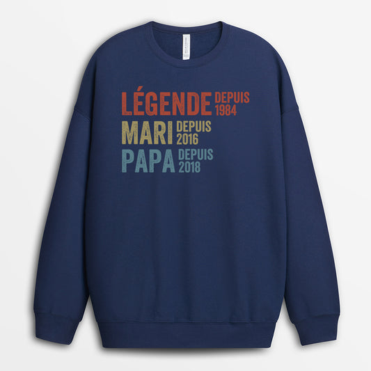 1732WFR2 sweatshirt personnalise legende papa papy 1732w9l5b
