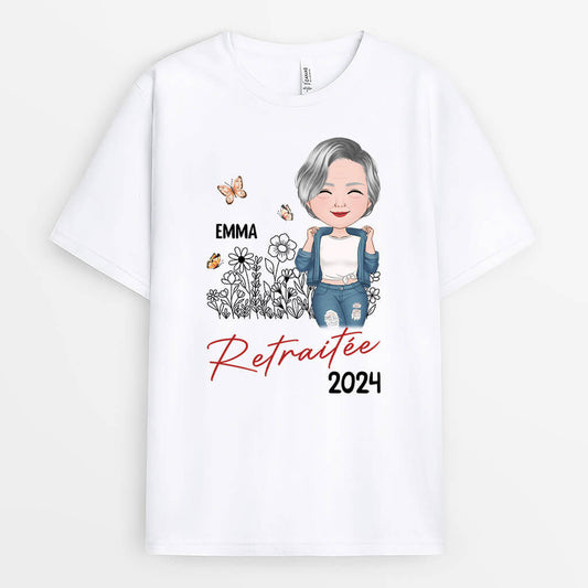 1861AFR1 t shirt une femme sage retraitee personnalise