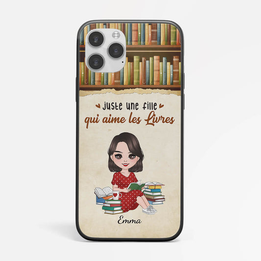1865FFR1 coque juste une femme qui aime les livres personnalisee