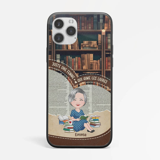 1882FFR2 coque juste une femme qui aime les livres personnalise