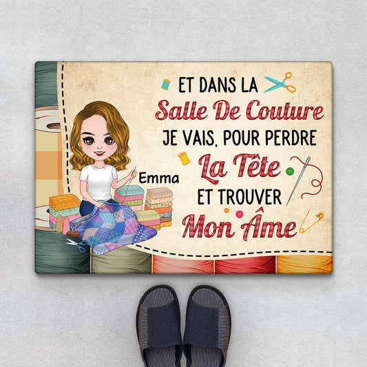 1905DFR1 paillasson et dans la salle de couture_ je vais_ pour perdre la tete et trouver mon ame personnalise