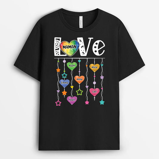 1958FR1 t shirt amour fil de coeur colore personnalise