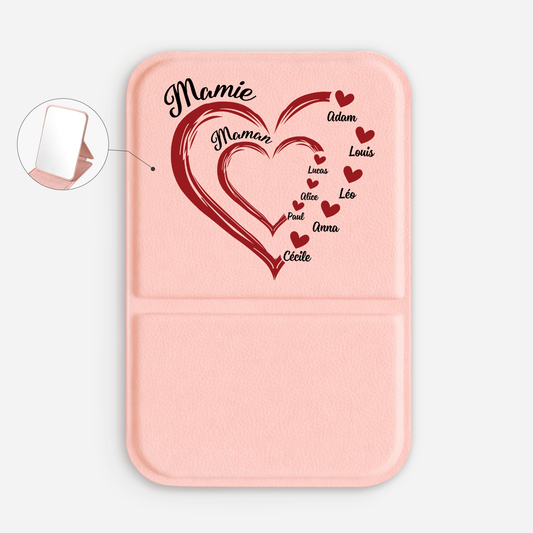 1969AFR1 miroir de poche personnalise coeur de mamie 1969aj8t7a