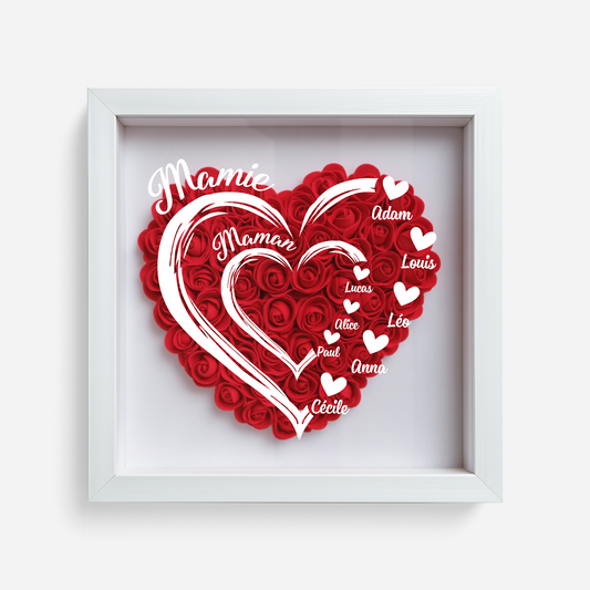 1969OFR1 boite a fleurs personnalisee avec prenom maman mamie coeurs rouges 1969o