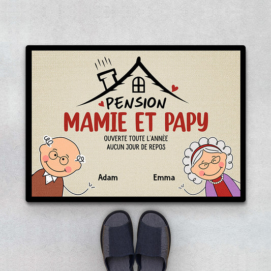 2002DFR1 paillasson pension de mamie et papy personnalisee