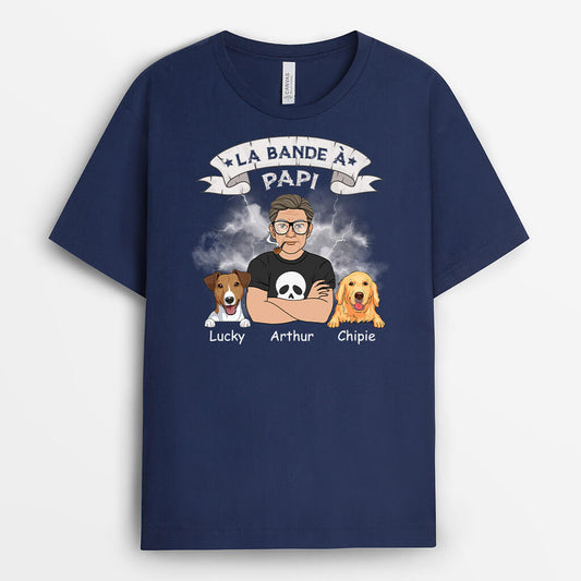 2037AFR2 t shirt la bande de papa chien tonnerre personnalise