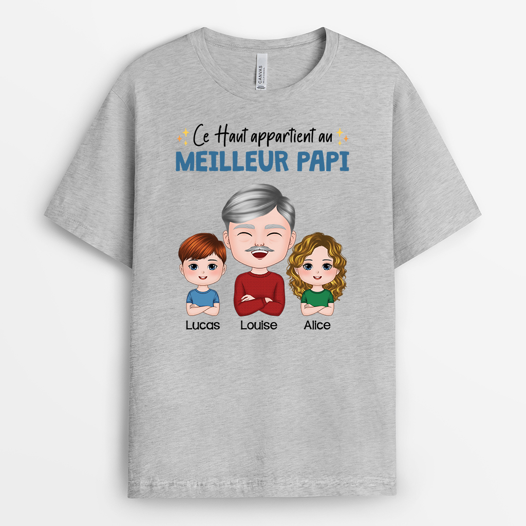 2041AFR1 t shirt cet haut appartient au meileur papy personnalise_jpg