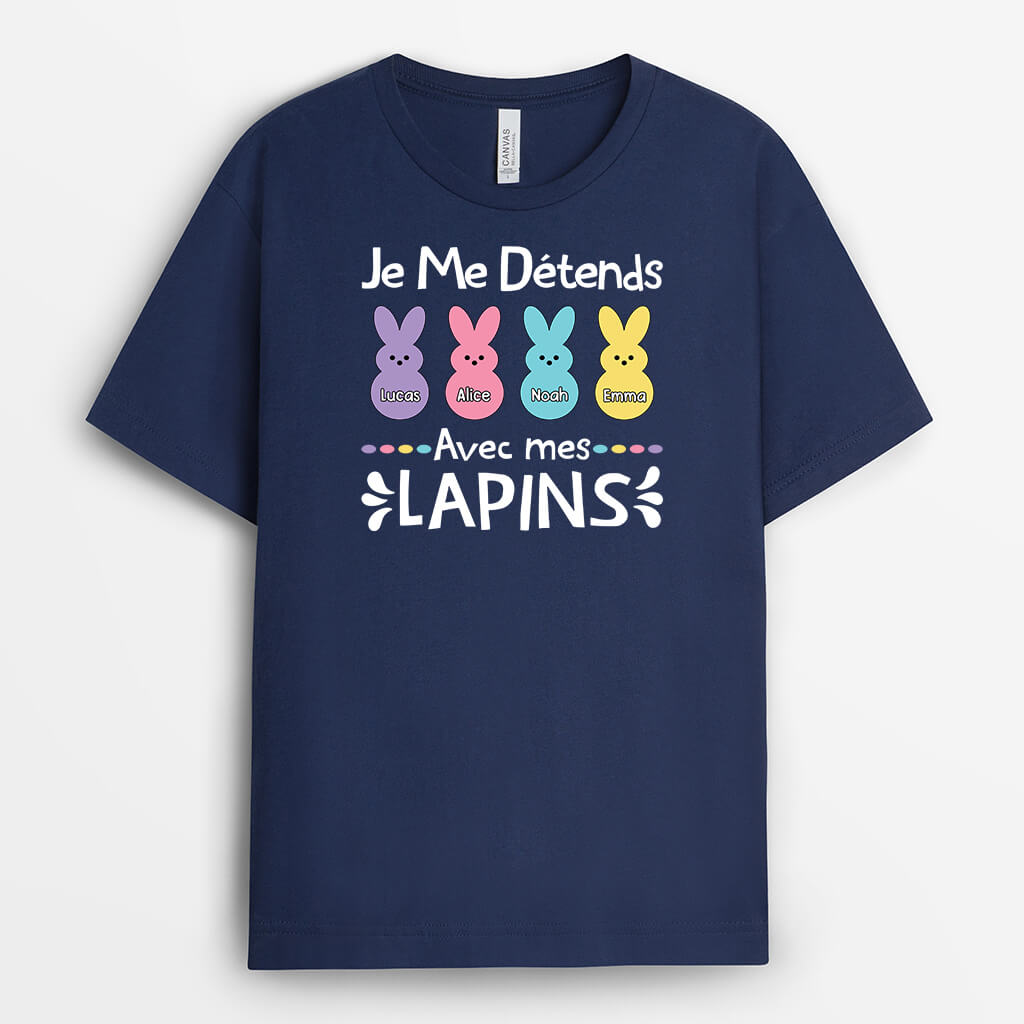 2044AFR2 t shirt je me detends avec mes lapins personnalise