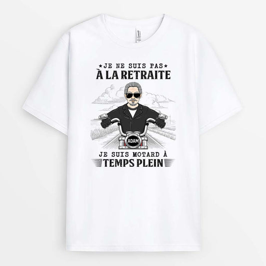 2055AFR1 t shirt je suis motard a temps plein personnalise