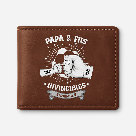 2057JFR1 papa et fils invincibles ensemble portefeuille cuir personnalise 2057j5i7b