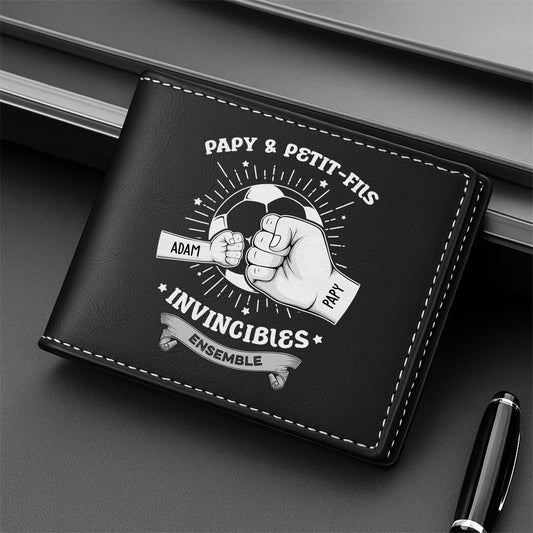 2057JFR2 papa et fils invincibles ensemble portefeuille cuir personnalise 2057j5i7b