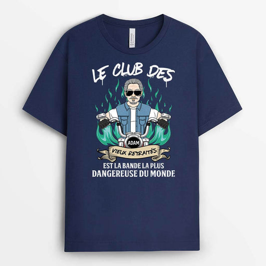 2058AFR2 t shirt le club des vieux retraites la bande la plus dangereuse personnalise