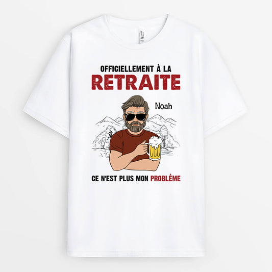 2077AFR1 t shirt officiellement retraite ce nest plus mon probleme personnalise