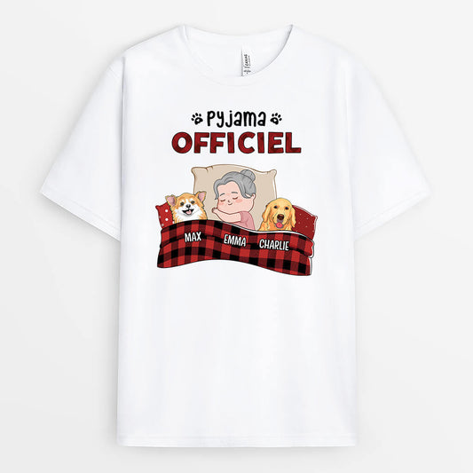 2095AFR1 t shirt pyjama officiel version chien personnalise