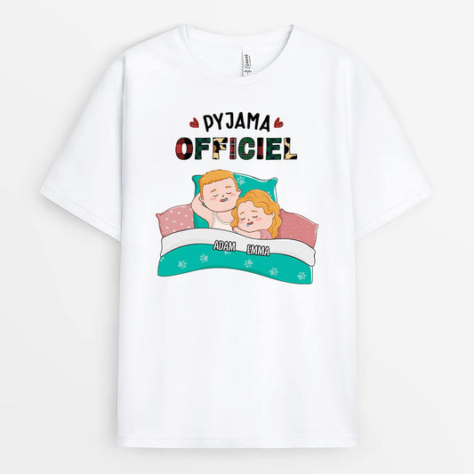 2096AFR1 t shirt pyjama officiel pour couple personnalise