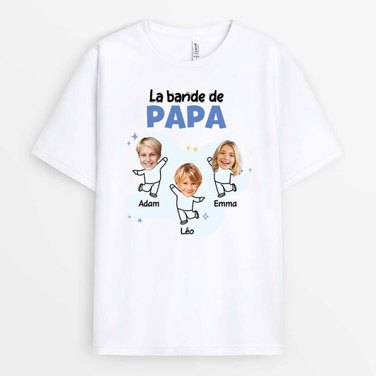 2139AFR1 t shirt la bande de papa papy photo personnalise