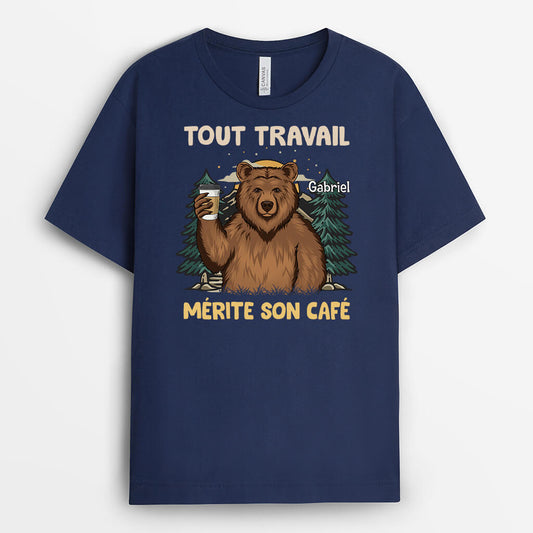 2154AFR2 t shirt chaque travail merite sa biere personnalise