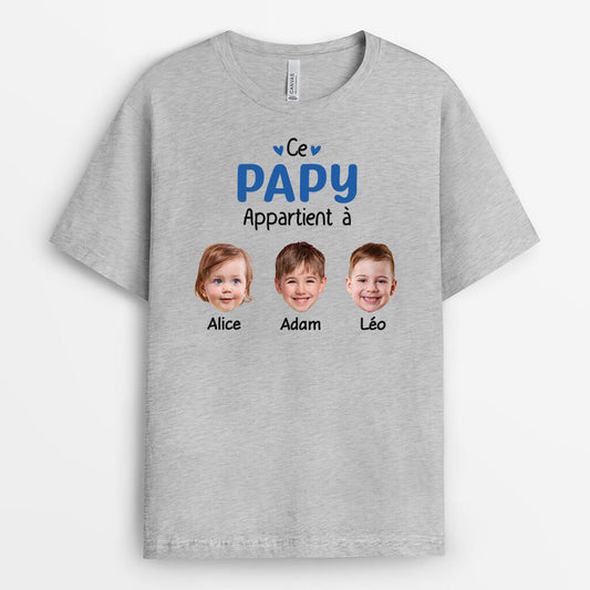 2168AFR2 t shirt cette maman appartient a avec tete personnalise