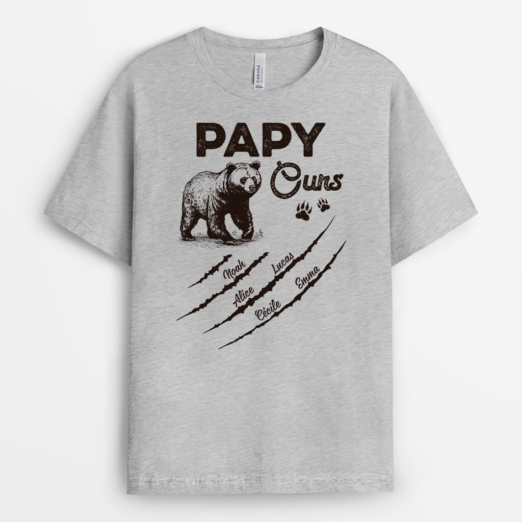 2171AFR1 t shirt papa ours sauvage personnalise