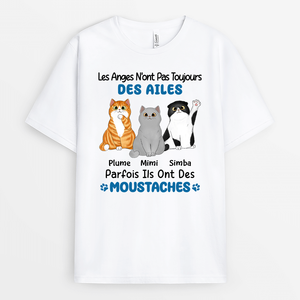 2176AFR1 t shirt les anges n_ont pas toujours des ailes version chat personnalise
