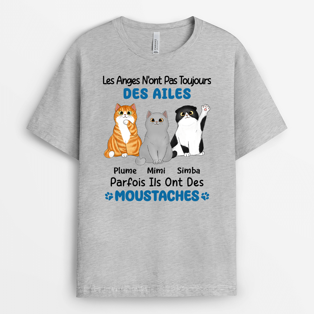 2176AFR2 t shirt les anges n_ont pas toujours des ailes version chat personnalise