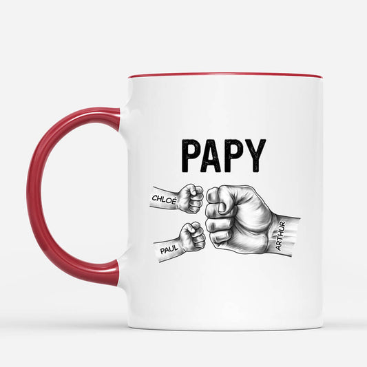 2188MFR2 mug papa bosses de poing monochrome personnalise