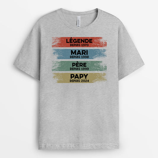 2193AFR1 t shirt personnalise legende mari papa papy depuis version clair 2193a5l5b
